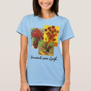 3 olika van Gogh Vintage Blommigt Flowers Art Tee