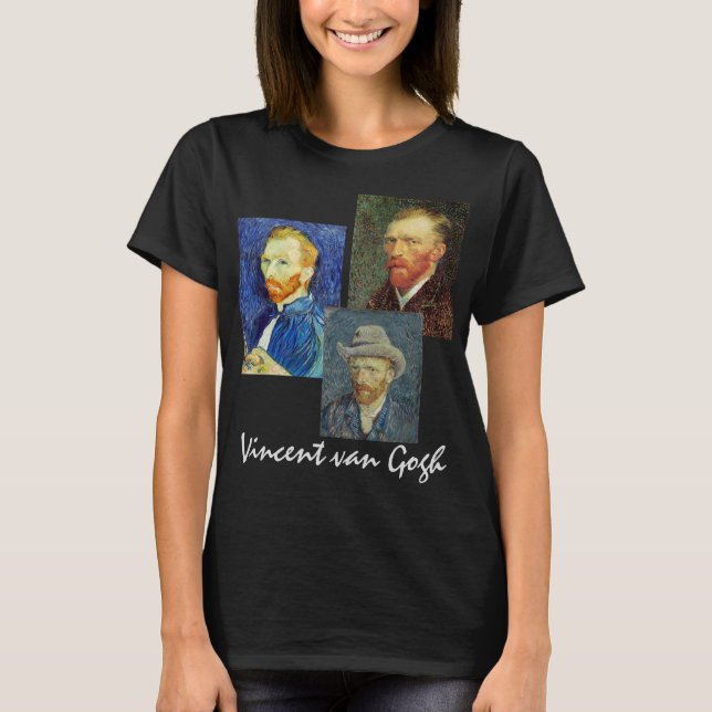3 olika Vincent van Gogh Självporträtt T Shirt (Framsida)