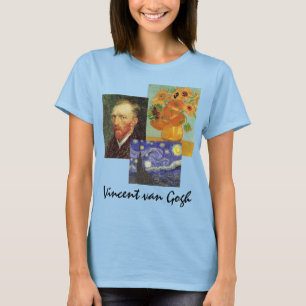 3 olika Vintage van Gogh Berömd Art Paintings Tee Shirt