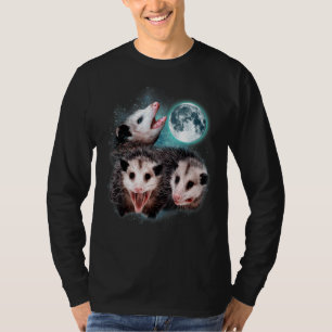3 Opossum Måne Howling Opossum Head Lung För manar T Shirt