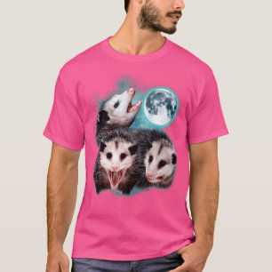 3 Opossum Måne Vrålande Opossum Huvud Roligt För T Shirt