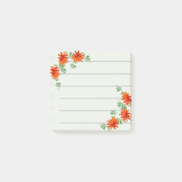 3 Orange Blommor Notering Post-it Block