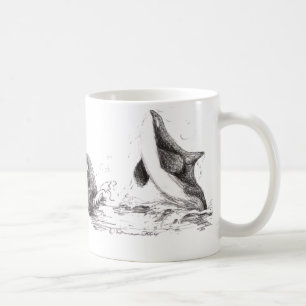 3 Orcas som leker den grundläggande muggen Kaffemugg