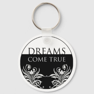 3 ordcitationstecken-Drömmar kom riktiga Keychain Nyckelring