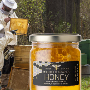 3 oz Honung Burk etikett Queen Bee Honeycomb Adressetikett