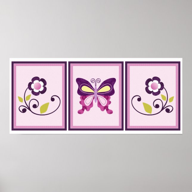 3 på 1 Butterfly Lane 8x10 inch Art Poster (Framsidan)