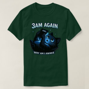 3 på natten igen Nattuggla Telefon Humor Rolig Söm T Shirt