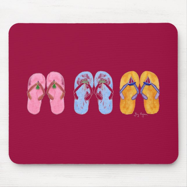 3 parar av flinflip flops Mousepad Musmatta (Framsidan)