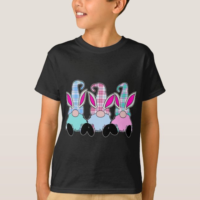 3 Påsk Gnomes Pastel Beards Vår Bunny Öron Ra T Shirt (Framsida)