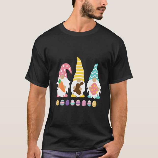 3 Påsk Gnomes Pastel Vår Bunny T Shirt (Framsida)