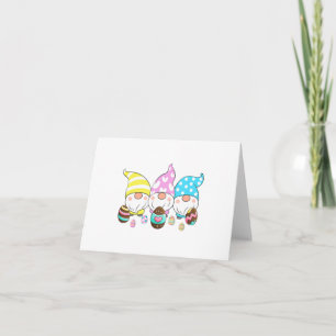 3 Påsk Gnomes Pastel Vår Egg Hunt Hunting Can Kort