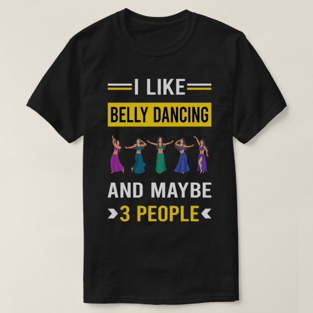 3 People Belly Dancing Dance Magdans Bellydanci T Shirt (Design framsida)