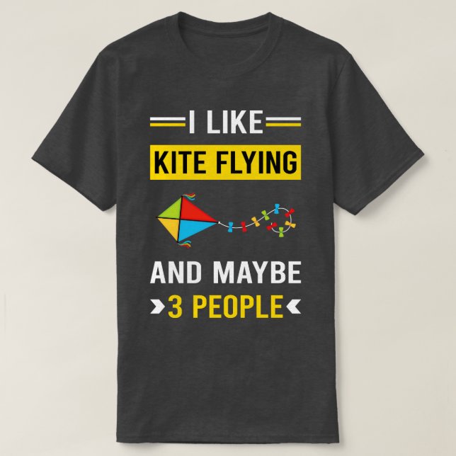 3 People Kite Flies Kites T Shirt (Design framsida)