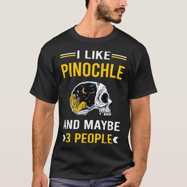 3 Personer Pinochle Penuchle T Shirt (Framsida)