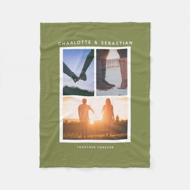 3 personliger för fotokollage fleecefilt (Framsidan)