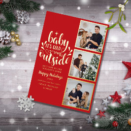 3 Photo Baby sitt Kall utanför jul Guld