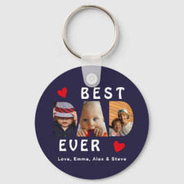 3 Photo Best Pappa någonsin Collage Anpassningsbar Nyckelring