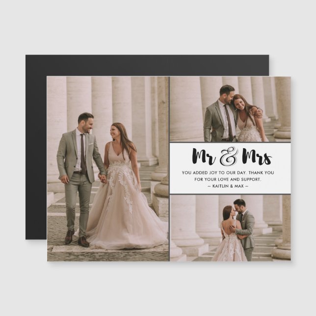 3 Photo Bröllop Tack (Fram/baksida)