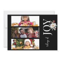 3 PHOTO CHRISTMAS-KORT - JOY