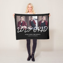 3 Photo Collage 2023 Studenten Fleece Blanket