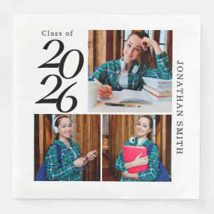 3 Photo Collage 2025 Anpassningsbar Studentfest Pappersservett