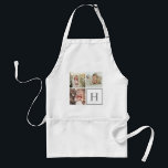3 Photo Collage Anpassningsbar Monogram Kitchen Vu Förkläde<br><div class="desc">Skapa din egen köksbricka med dina familjefoller.</div>