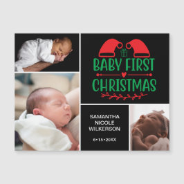 3 Photo Collage Baby 1st jul Magnetic Card