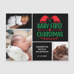 3 Photo Collage Baby 1st jul Magnetic Card