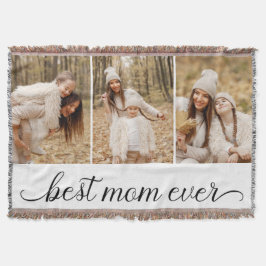 3 Photo Collage Best Mamma någonsin Filt