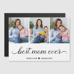 3 Photo Collage Best Mamma någonsin Magnetic Card