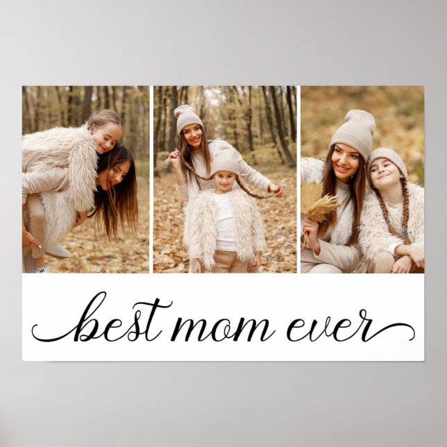 3 Photo Collage Best Mamma någonsin Poster (Framsidan)