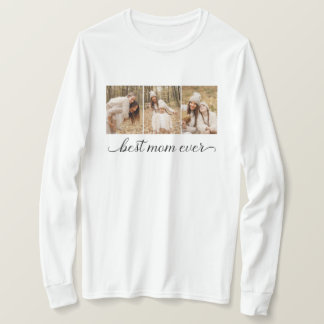 3 Photo Collage Best Mamma någonsin Women's Långär T Shirt