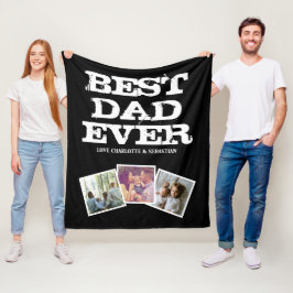 3 Photo Collage Best Pappa någonsin Personlig Fleecefilt