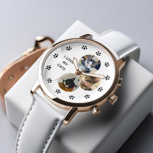 3-Photo Collage Cat Lover-Personlig Armbandsur