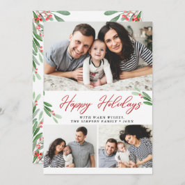 3 PHOTO Collage God jul Hälsning Julkort