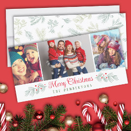 3 Photo Collage God jul Helgdag Card Julkort