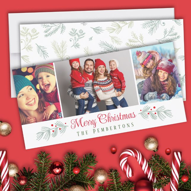 3 Photo Collage God jul Helgdag Card Julkort (Skapare uppladdad)