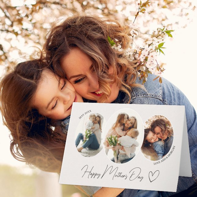 3 Photo Collage Happy Mother’s Day Tack Kort (Skapare uppladdad)