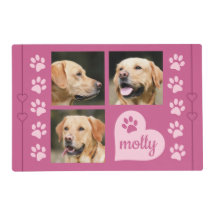 3 Photo Collage Hund Rosa Heart