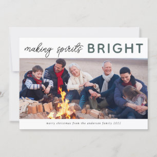 3 Photo Collage jul Card Spirits Bright Julkort