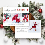 3 Photo Collage-julkort | Spirits Bright Julkort<br><div class="desc">Ett modernt helgdag med tre fotokollage</div>