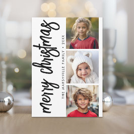 3 Photo Collage Minimal Recoice God jul Julkort