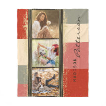 3 Photo Collage Rustic Abstrakt Personlig Namn