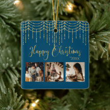 3 Photo Collage Rustic Garland Ljus Ceramic Cera