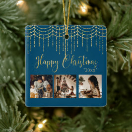 3 Photo Collage Rustic Garland Ljus Ceramic Cera Julgransprydnad Keramik