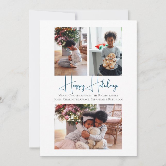 3 Photo Glad helg jul Skal Barn Julkort (Framsida)