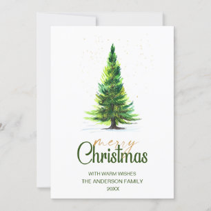 3 PHOTO God jul minimalistisk Träd Hälsning Inbjudningar