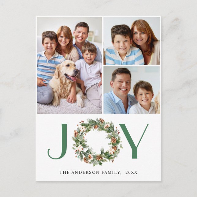 3 PHOTO Gräs Cones Fir and WAN-jul Helgdag Vykort (Framsida)