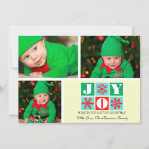 3 Photo Joy Snöflingor Helgdag Photo Card Julkort