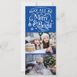 3 Photo jul Card Blue & White Themme